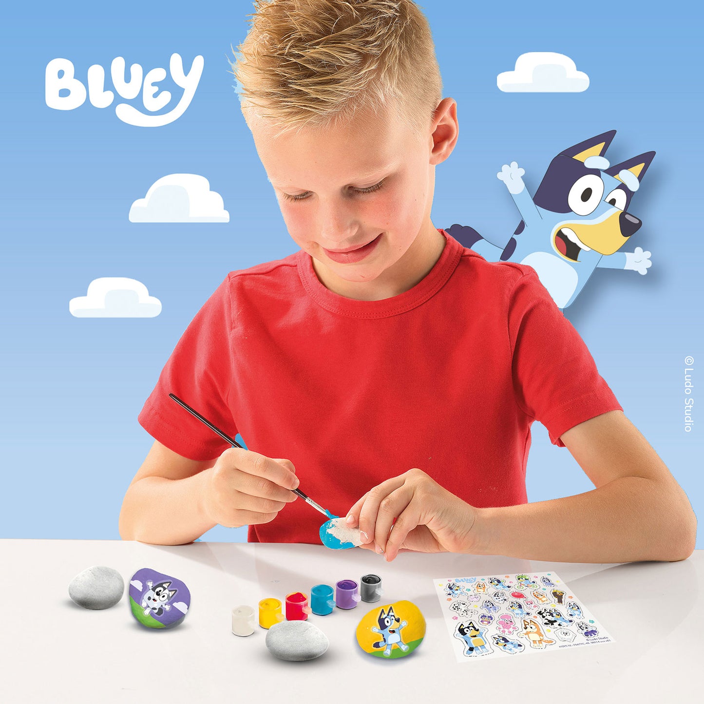 SES Creative Bluey Mal på sten | Kreativt stenmalesæt til børn