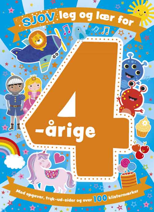 Sjov leg og lær for 4-årige - Aktivitetsbog med klistermærker