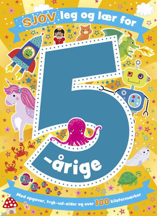 Sjov leg og lær for 5-årige | Aktivitetsbog med klistermærker