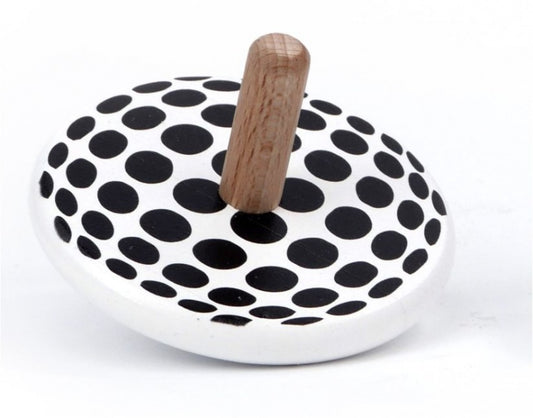 Snurra Prickar - Klassisk håndmalet snurretop i sort-hvid