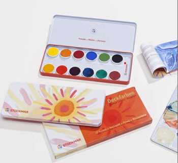 Stockmar - Dækfarver 12 akvarelfarver m pensel