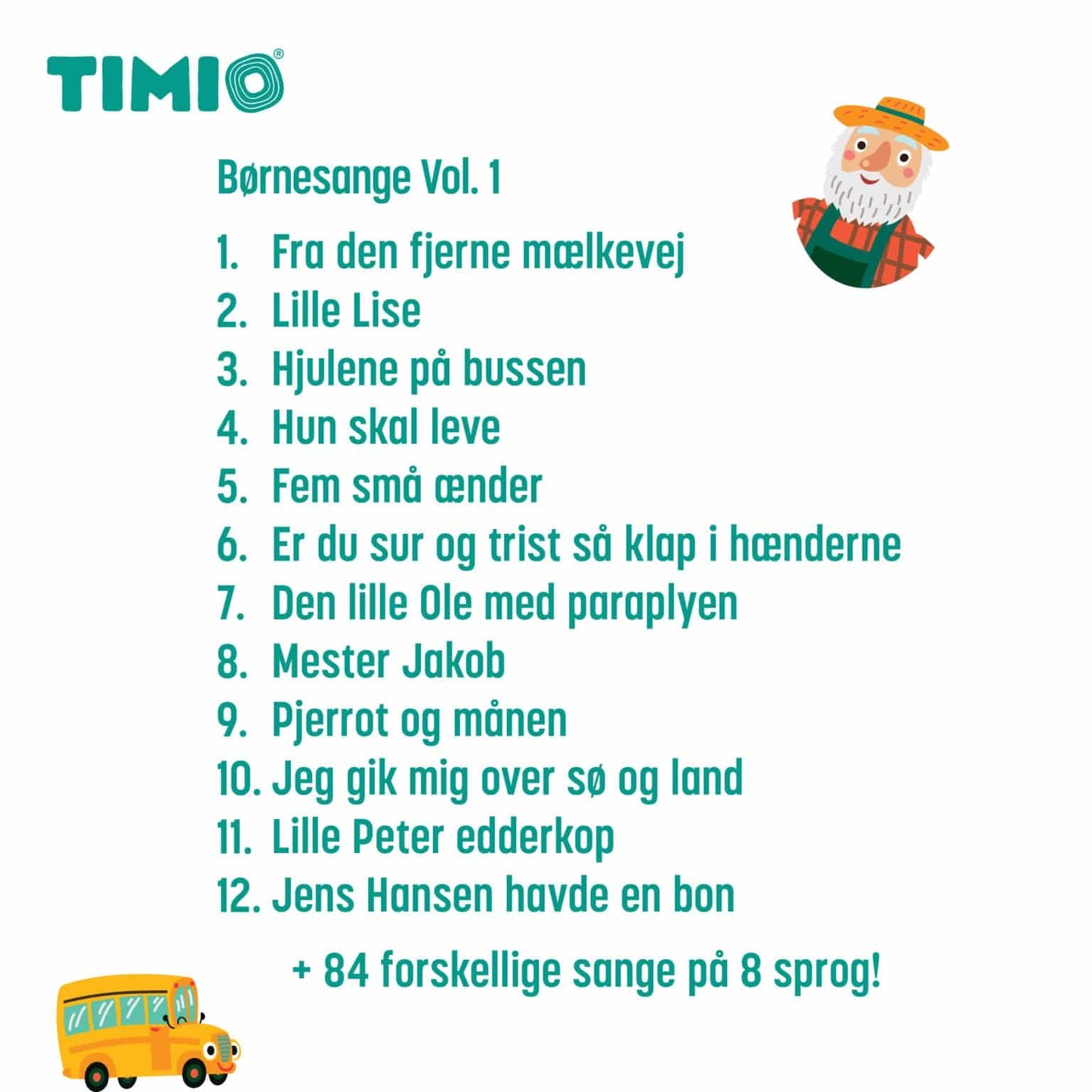 TIMIO Disc sæt 1 - Vilde dyr, børnerim, farver, musik og kroppens dele