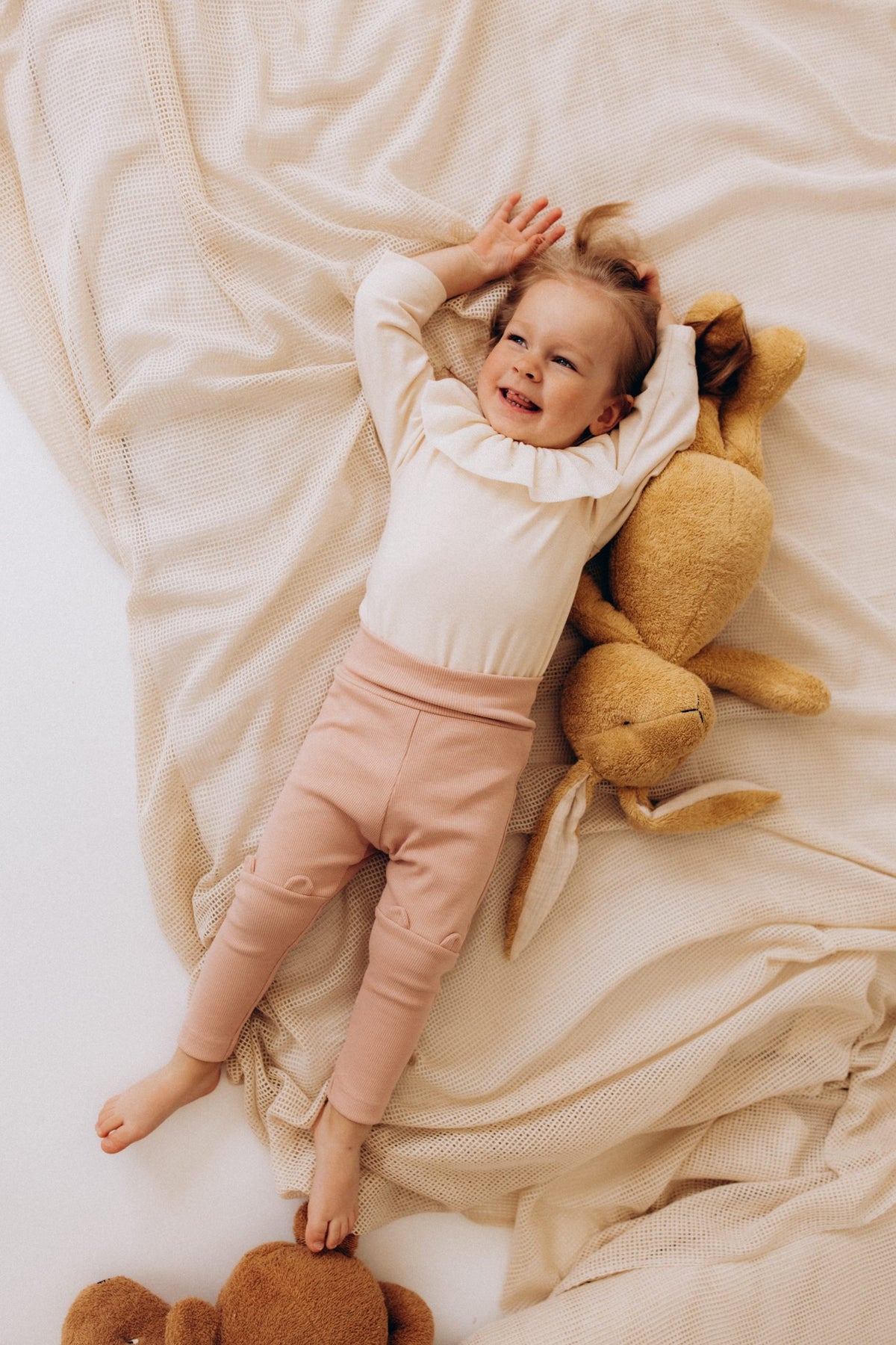 Wooly Organic - Stor kanin bamse i økologisk bomuld – Beige 53 cm