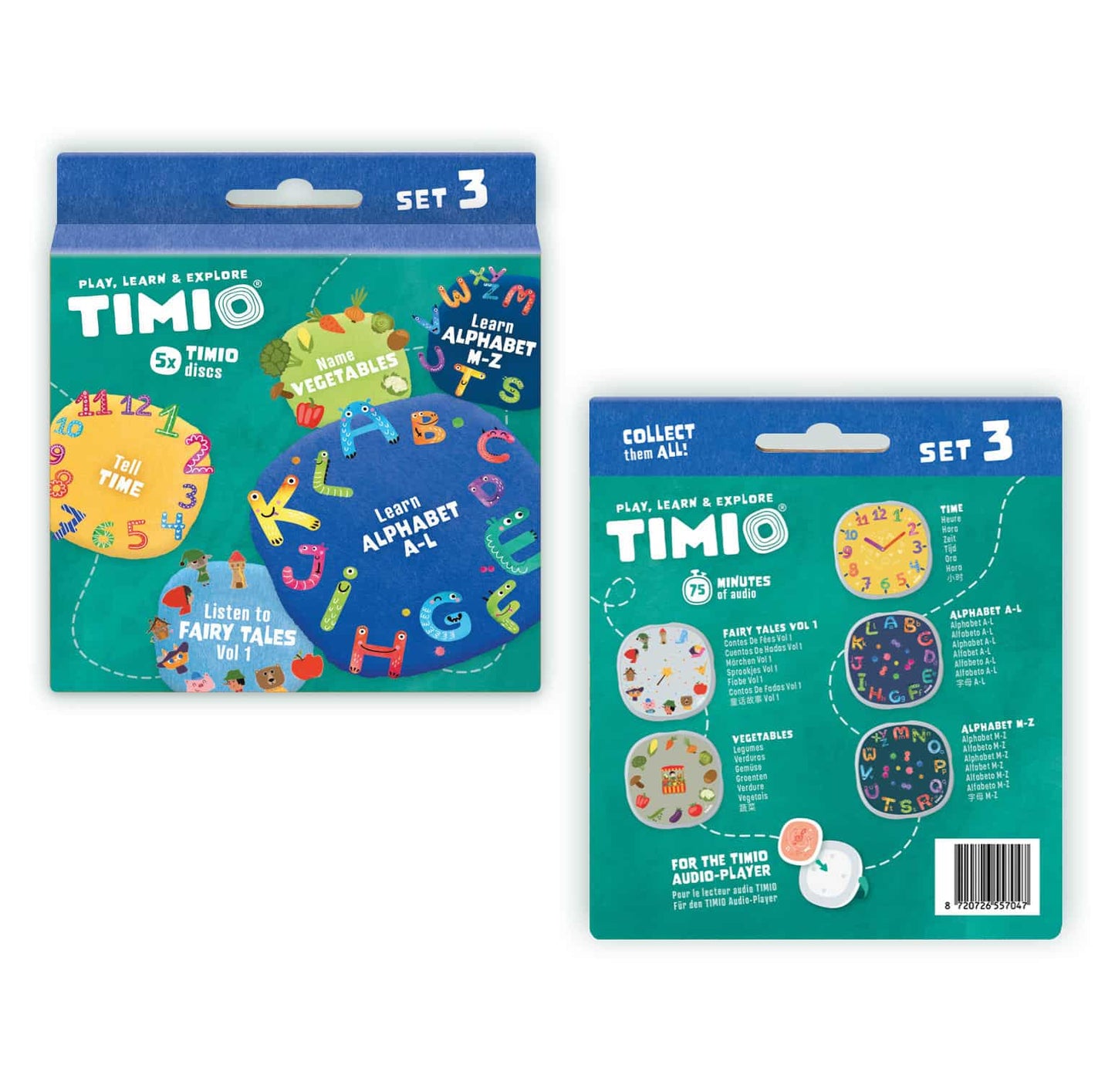 TIMIO TIMIO TIMIO Disc Set 3 - Eventyr, tiden, grøntsager, alfabet A-L  og alfabet M-Z