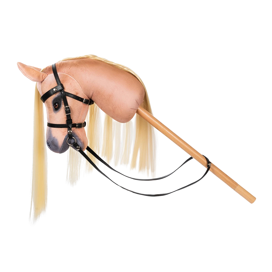 byASTRUP Kæphest Spirit – Blond  + En GRATIS lege ridehjelm pr. Ordre | Realistisk Hobbyhorse med Hovedtøj