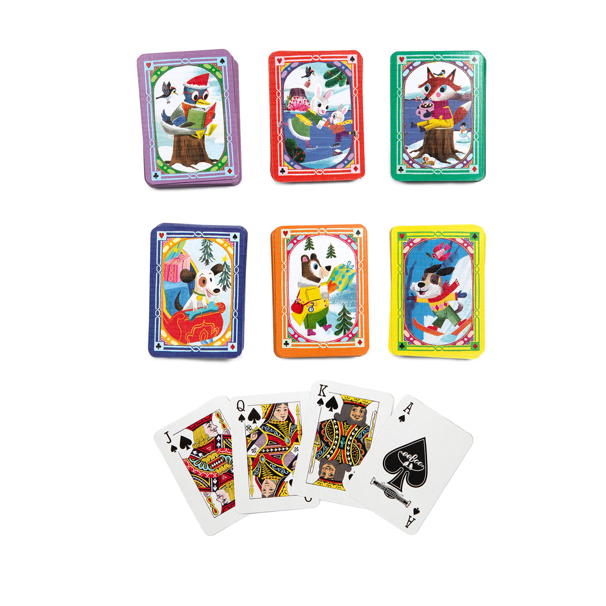 eeBoo - Mini spillekort – Vinter i skoven – Assorteret