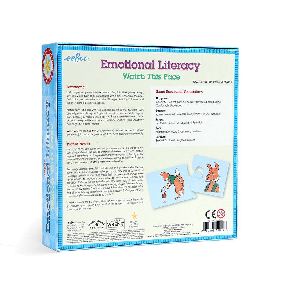 eeBoo - Leg & Lær puslespil - Læs ansigtsudtryk