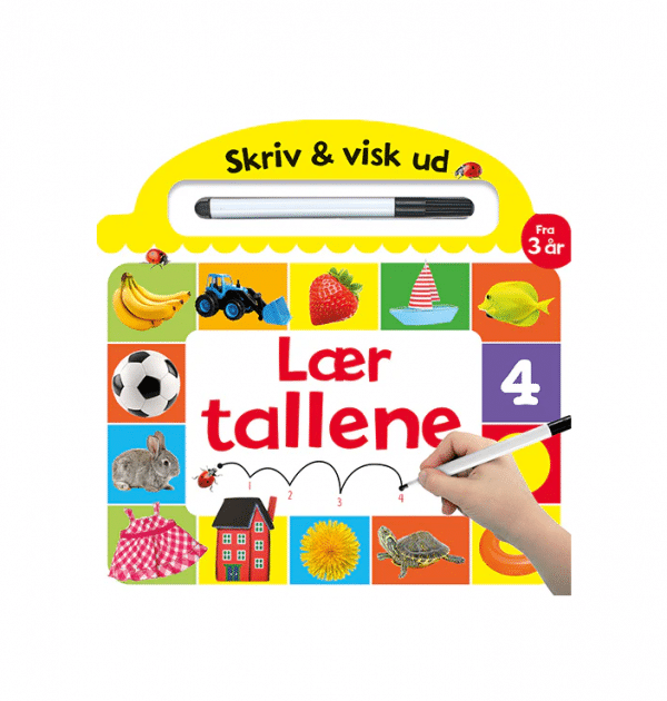 Skriv og visk ud - Lær tallene (papbog med ikke-permanent pen)