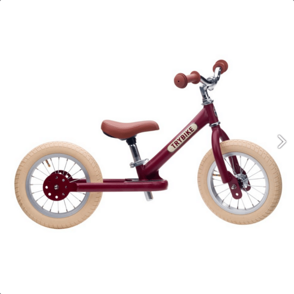 Trybike in steel, 2 wheels, Vintage Red